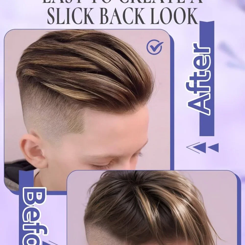 Hair Wax Stick & Slick Back Hair Brush, Hair Pomade/Balm for Smooth Flyaways, Fr